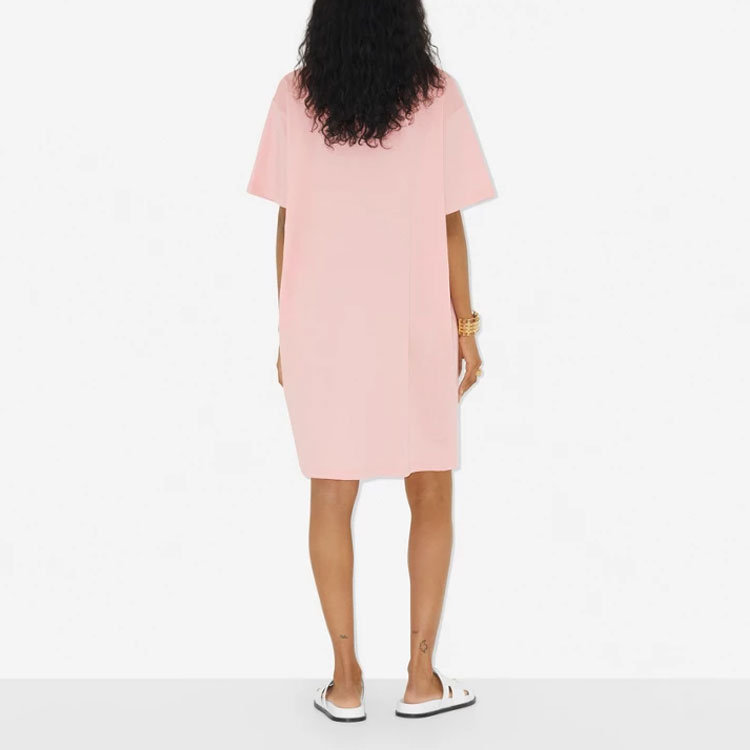 Shop (W) バーバリー SS23 ピンクパターンプリント 半袖プルオーバードレス 80716311