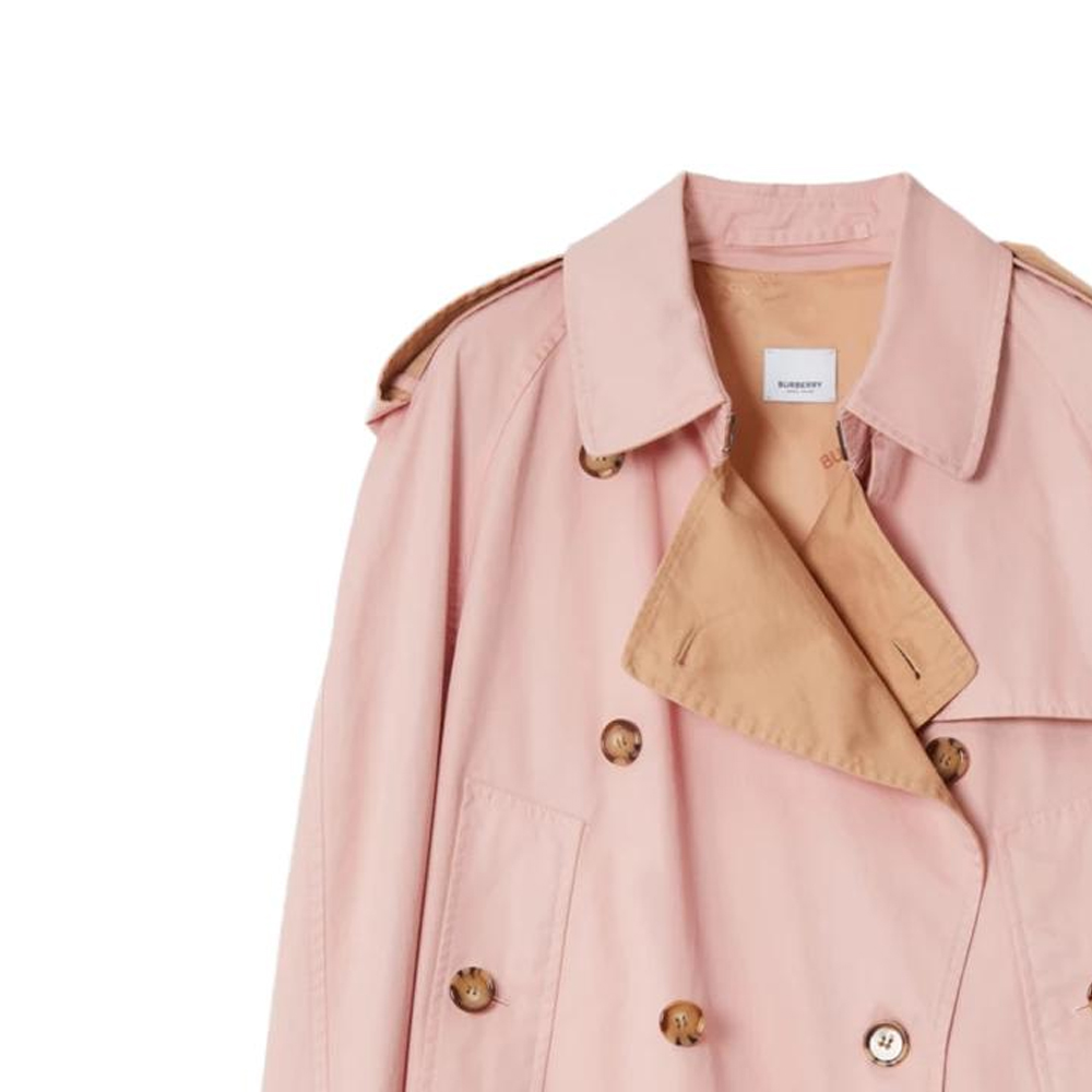 (Women) Burberry SS23  Pink Short Double-Breasted Long-Sleeve Trench Coat. 80662521 圖 6