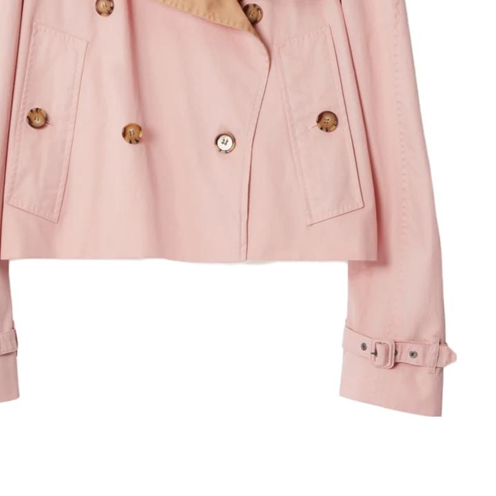 (Women) Burberry SS23  Pink Short Double-Breasted Long-Sleeve Trench Coat. 80662521 圖 7
