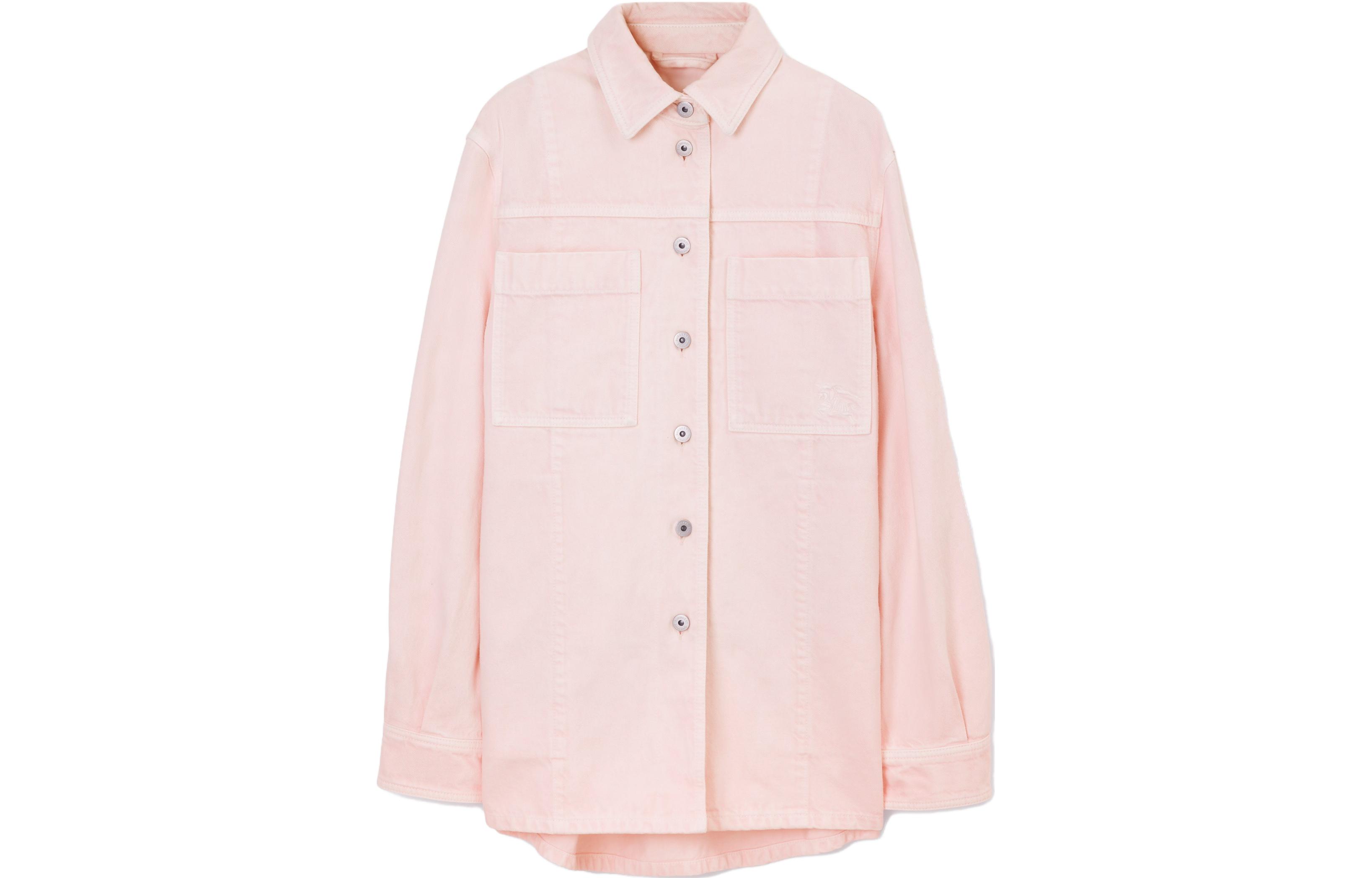 (Women) Burberry SS23  Pink Single-Breasted Long-Sleeve Denim Jacket. 80731621