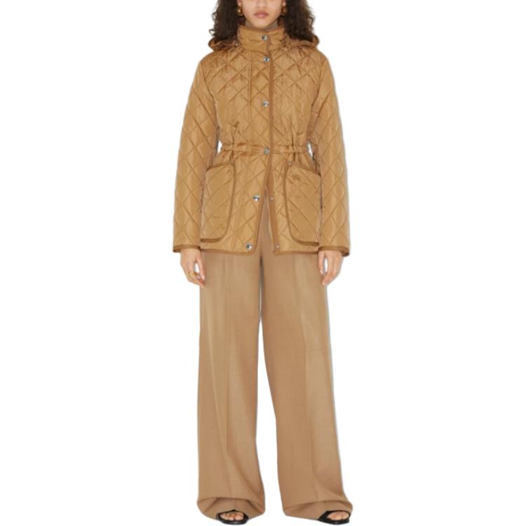 Shop (W) 博柏利SS23米色连帽棉质菱格夹克 80709681