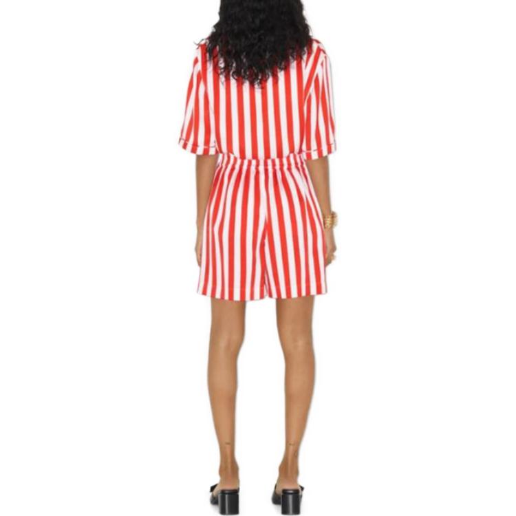 Shop (W) 버버리 SS23 레드 이퀘스트리안 나이트 로고 스트라이프 반바지. 80712001