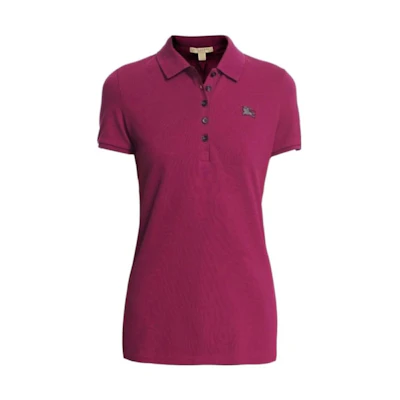 (Women) Burberry SS23 Red Logo Patch Polo Shirt Casual Tee. 39685571