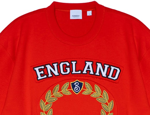 (Women) Burberry SS23 Red Oversized Pullover Sweatshirt with Letter Logo Print. 80657731 1