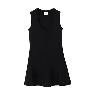 (Women) Burberry SS23 Sleeveless Solid Black Crew Neck Dress 80703641