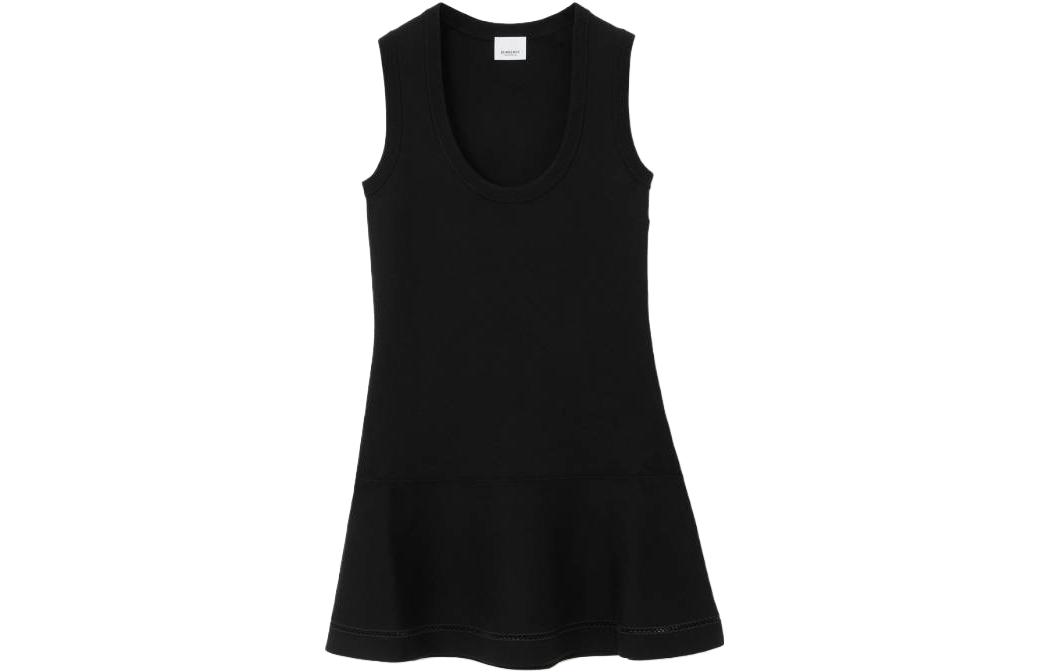 (Women) Burberry SS23  Sleeveless Solid Black Crew Neck Dress 80703641 圖 2