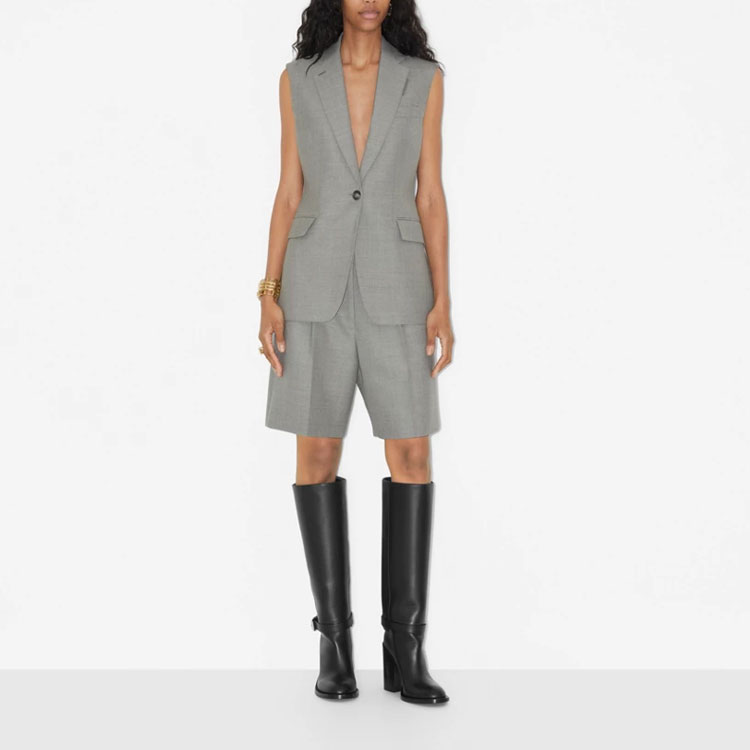 (Women) Burberry SS23  Sleeveless Wool Single Button Vest Grey. 80711531 圖 3