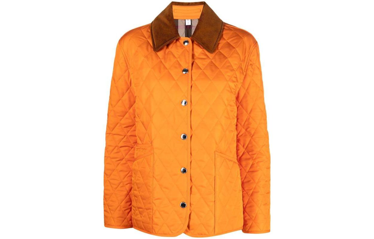 (Women) Burberry SS23  Solid Color Button-Up Collar Jacket - Orange 80650591 圖 2