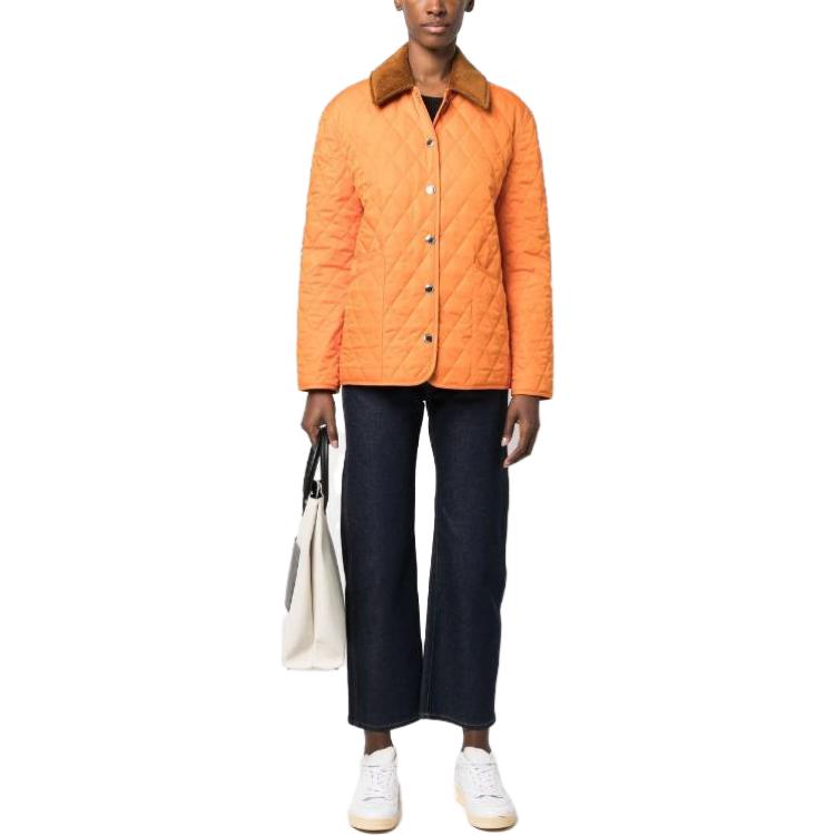 (Women) Burberry SS23  Solid Color Button-Up Collar Jacket - Orange 80650591 圖 3