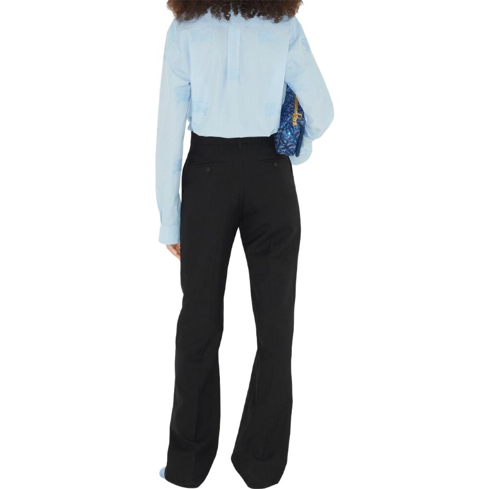 (Women) Burberry SS23  Solid Color Button-Up Long Sleeve Shirt - Blue 80658101 圖 4