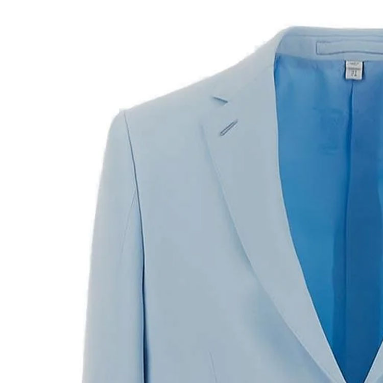 Shop (Women) Burberry SS23  Solid Single-Breasted Long Sleeve Blazer - Blue. 80661311