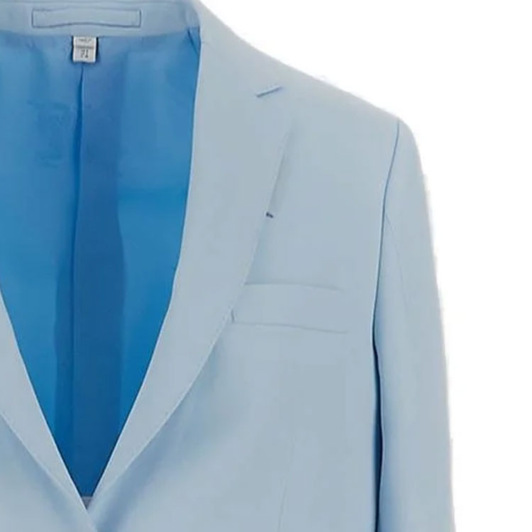 Purchase (Women) Burberry SS23  Solid Single-Breasted Long Sleeve Blazer - Blue. 80661311