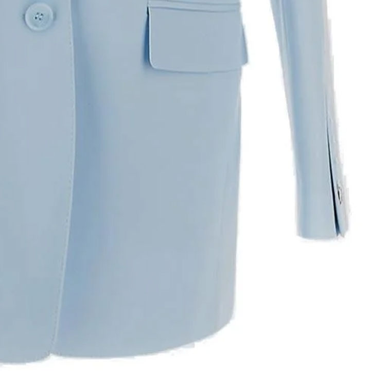 Details for (Women) Burberry SS23  Solid Single-Breasted Long Sleeve Blazer - Blue. 80661311
