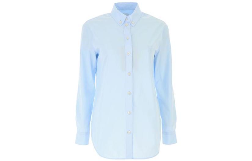 (Women) Burberry SS23  Solid Single-Breasted Shirt Light Blue 80135671 圖 2