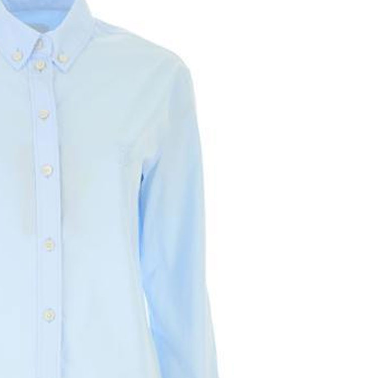 (Women) Burberry SS23  Solid Single-Breasted Shirt Light Blue 80135671 圖 4