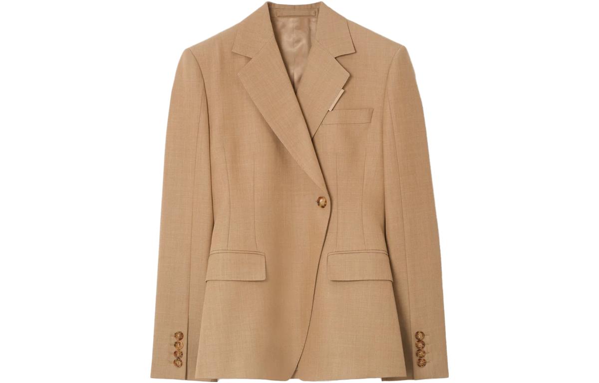 (Women) Burberry SS23  Solid Single-Button Long Sleeve Blazer. 80711551