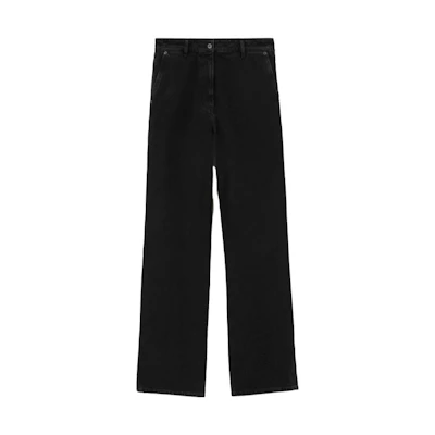 (Women) Burberry SS23 Solid Straight-Leg Black Casual Jeans. 80731121