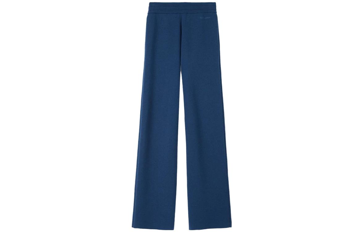 (Women) Burberry SS23  Solid Straight-Leg Casual Pants Deep Navy Blue. 80694021