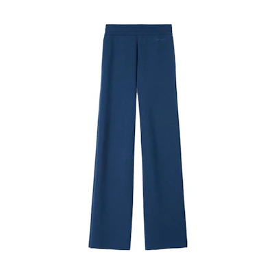 (Women) Burberry SS23 Solid Straight-Leg Casual Pants Deep Navy Blue. 80694021