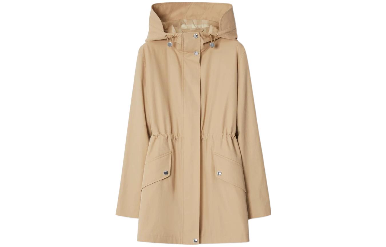 Order (W) Abrigo Burberry SS23 Capucha Cinturón Largo Medio Beige Suave. 80659561