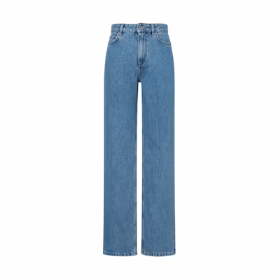 (Women) Burberry SS23 Straight-Leg Blue Denim Jeans. 80712121