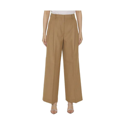 (Women) Burberry SS23 Straight-Leg Mid-Rise Casual Pants Beige 80724981