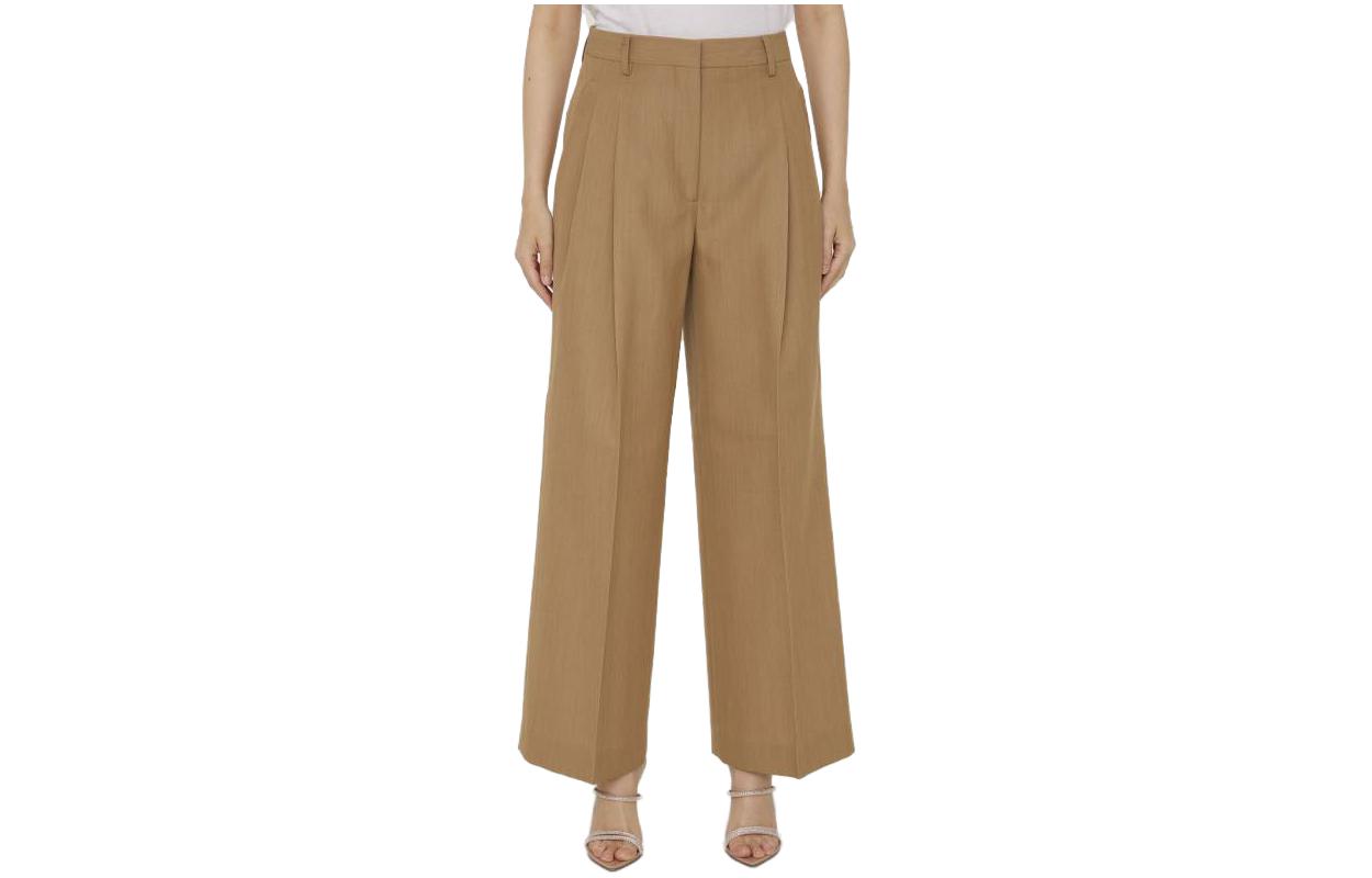 (Women) Burberry SS23  Straight-Leg Mid-Rise Casual Pants Beige 80724981 圖 2