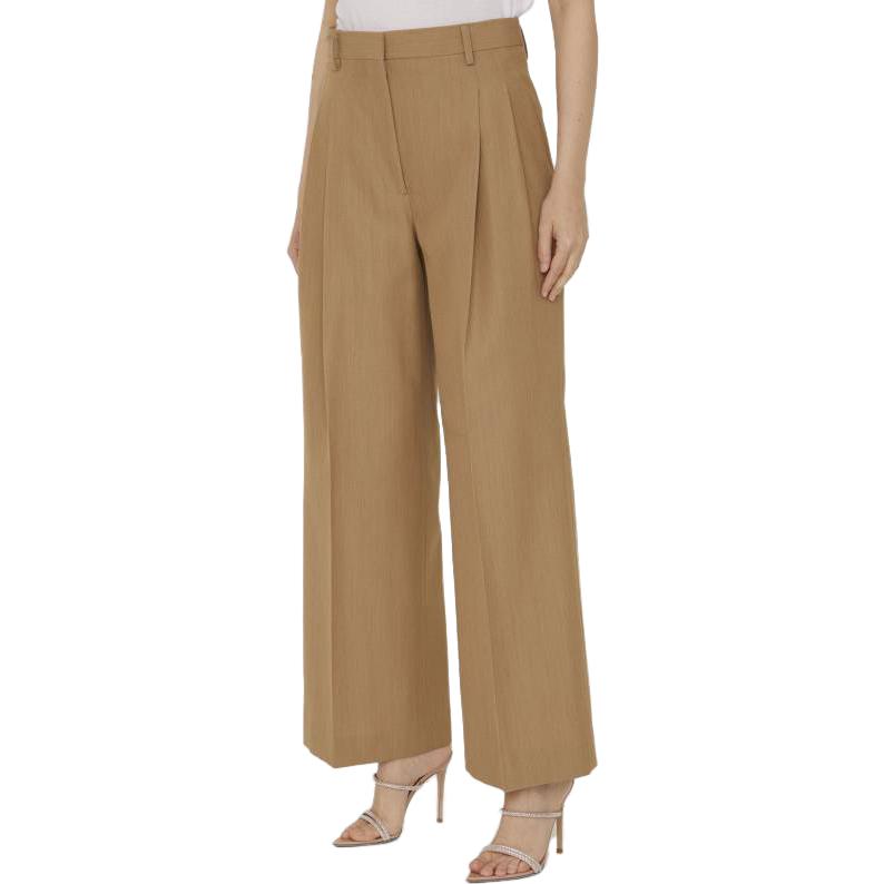 (Women) Burberry SS23  Straight-Leg Mid-Rise Casual Pants Beige 80724981 圖 4