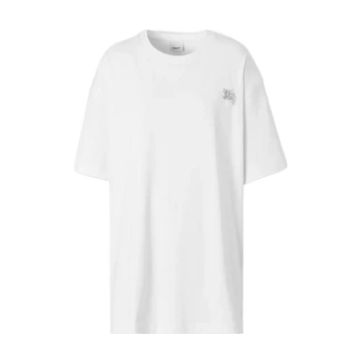 (Women) Burberry SS23 White Crewneck Loose Fit Plain T-Shirt 80650271