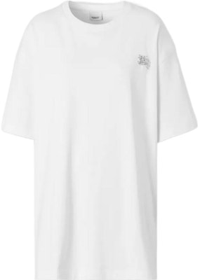 (Women) Burberry SS23 White Crewneck Loose Fit Plain T-Shirt 80650271 Order (Women) Burberry SS23 White Crewneck Loose Fit Plain T-Shirt 80650271