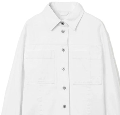 (Women) Burberry SS23 White Denim Jacket Single-Breasted Long Sleeve Shirt. 80731611 Details for (Women) Burberry SS23 White Denim Jacket Single-Breasted Long Sleeve Shirt. 80731611