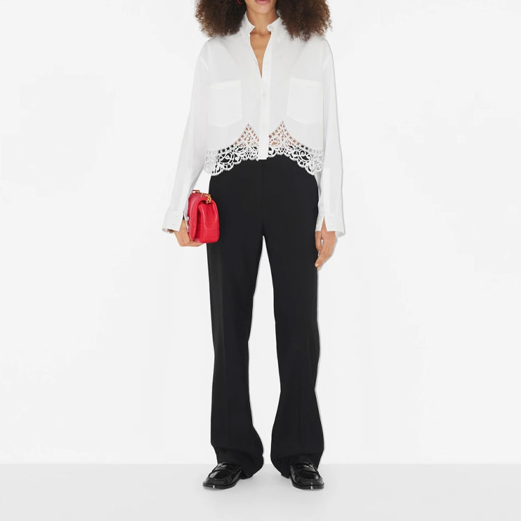 (Women) Burberry SS23  White Lace Button-Up Casual Shirt. 80671561 圖 3