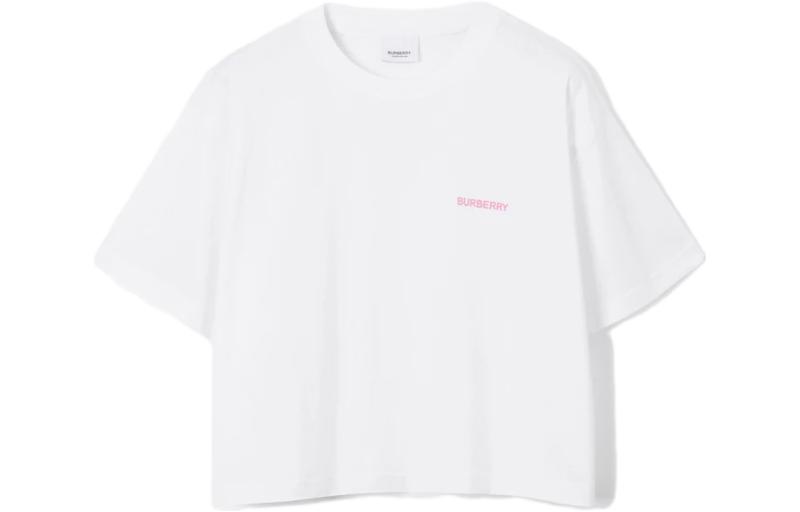 (Women) Burberry SS23  White Letter Print Crewneck Short Sleeve T-Shirt. 80733511 圖 2