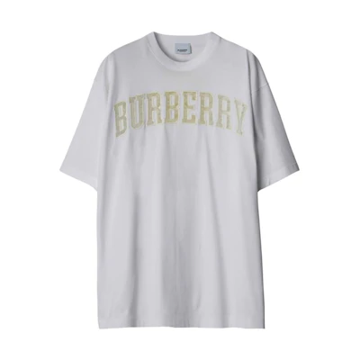 (Women) Burberry SS23 White Logo Print Crew Neck T-Shirt. 80663161