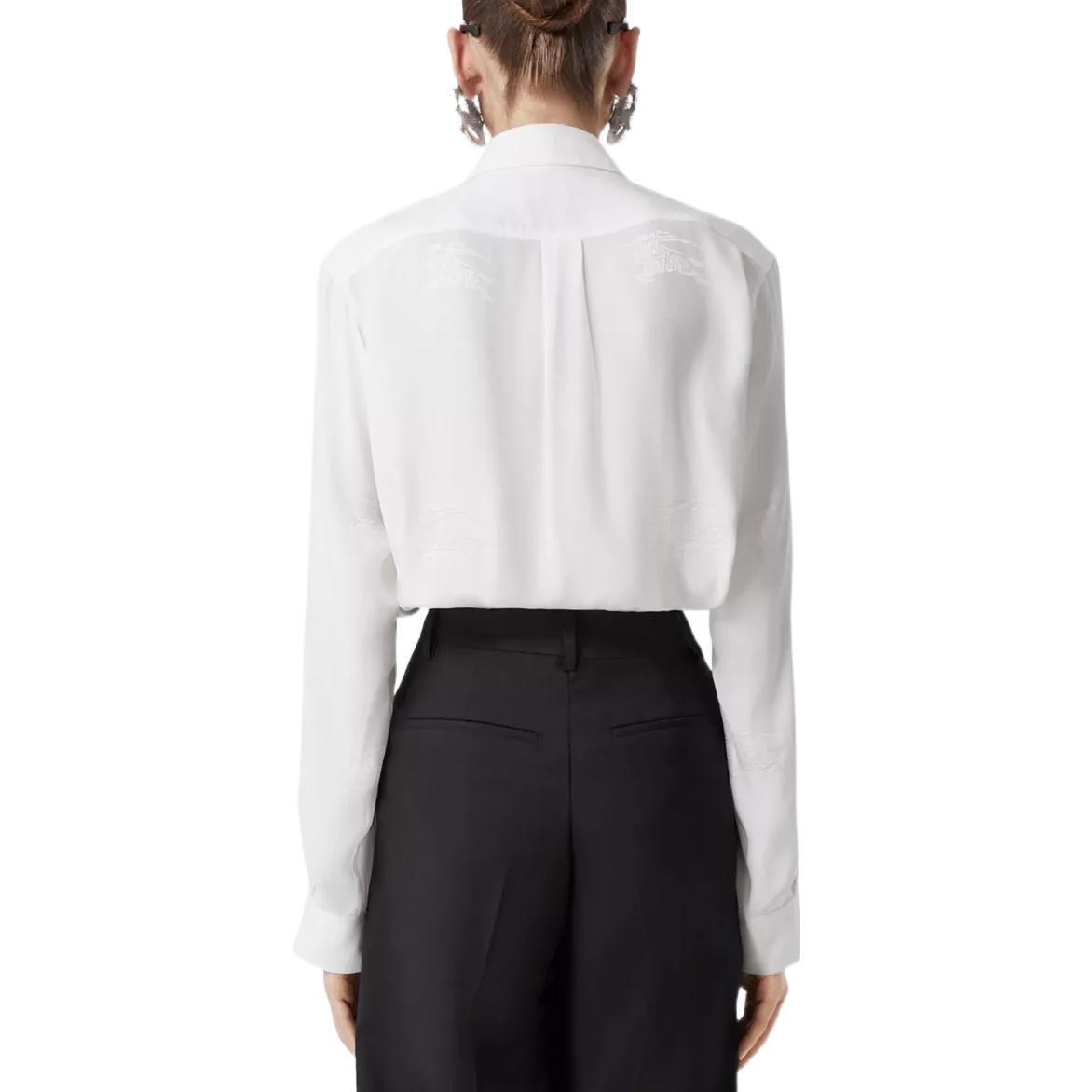 (Women) Burberry SS23  White Long-Sleeve Button-Up Shirt Formalwear Collection 80630001 圖 4