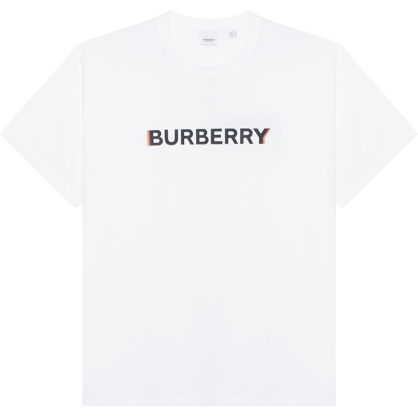 Buy (Women) Burberry SS23  White Loose Fit T-Shirt with Logo Print. 80526511