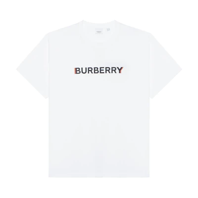 (Women) Burberry SS23 White Loose Fit T-Shirt with Logo Print. 80526511