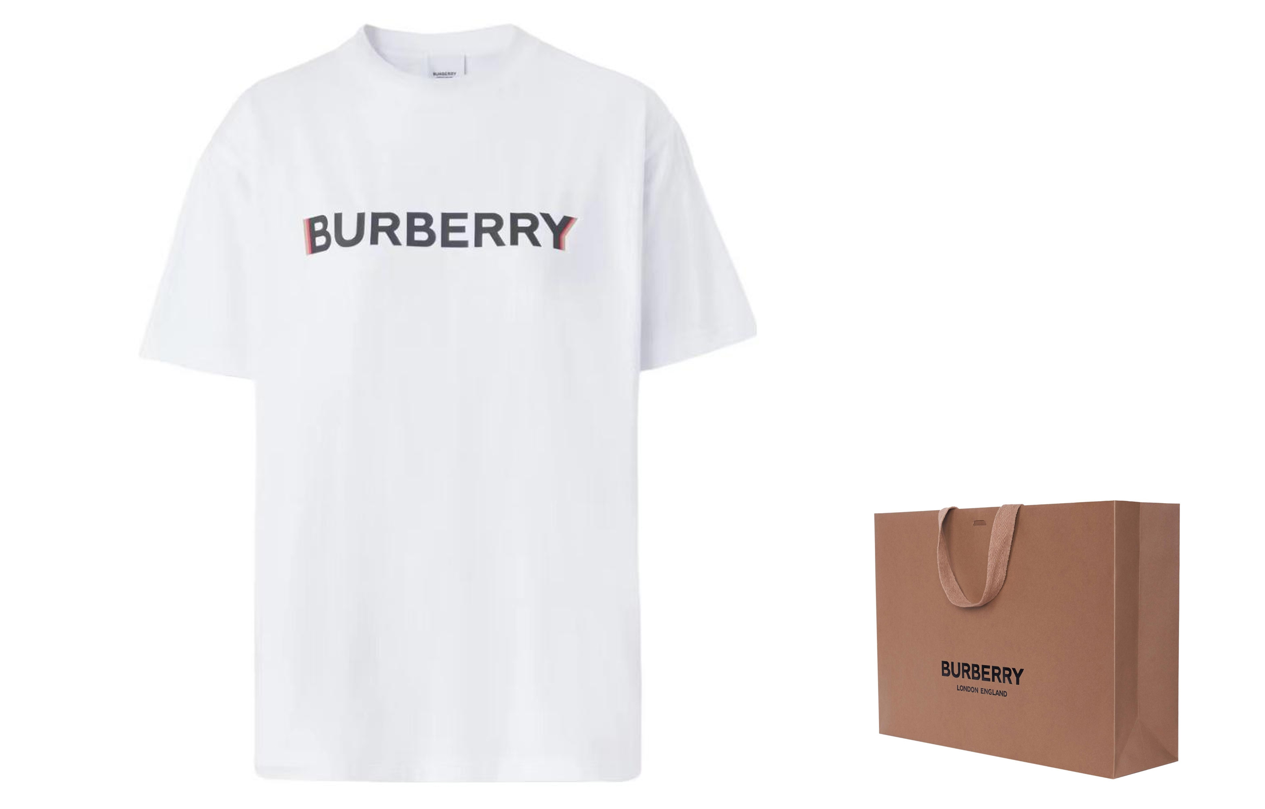 Lookbook (Women) Burberry SS23  White Loose Fit T-Shirt with Logo Print. 80526511