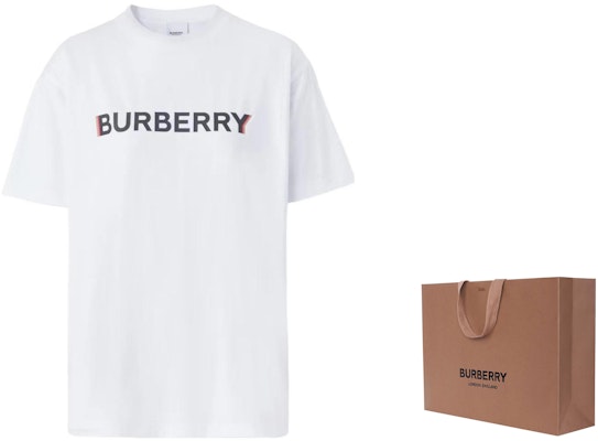 (Women) Burberry SS23 White Loose Fit T-Shirt with Logo Print. 80526511 Lookbook (Women) Burberry SS23 White Loose Fit T-Shirt with Logo Print. 80526511