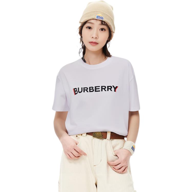 Purchase (Women) Burberry SS23  White Loose Fit T-Shirt with Logo Print. 80526511