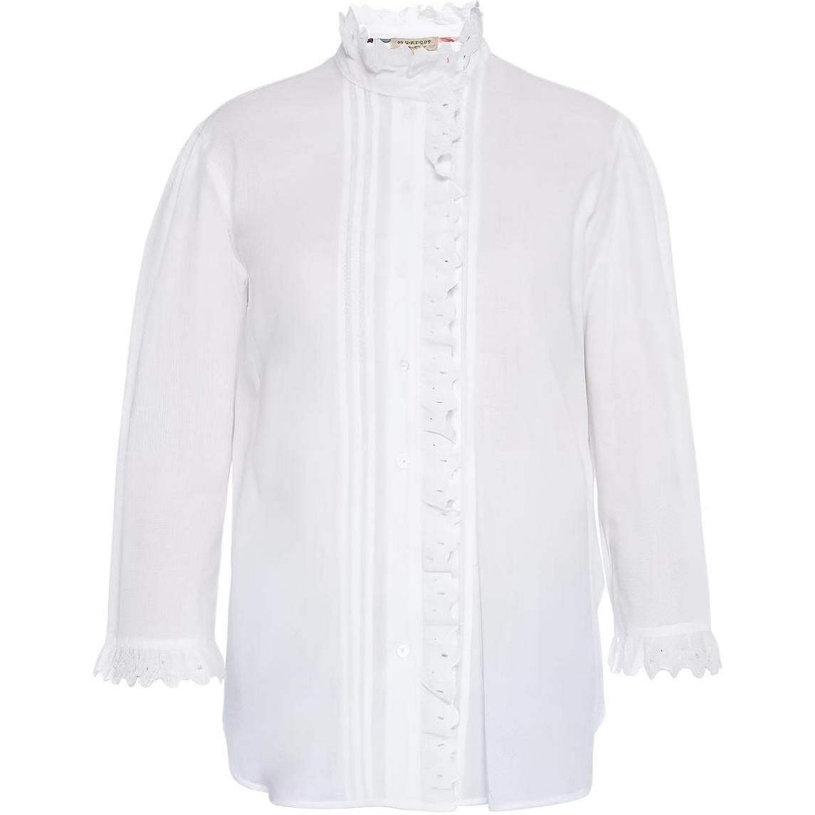 (Women) Burberry SS23  White Solid Button-Up Shirt 40533751