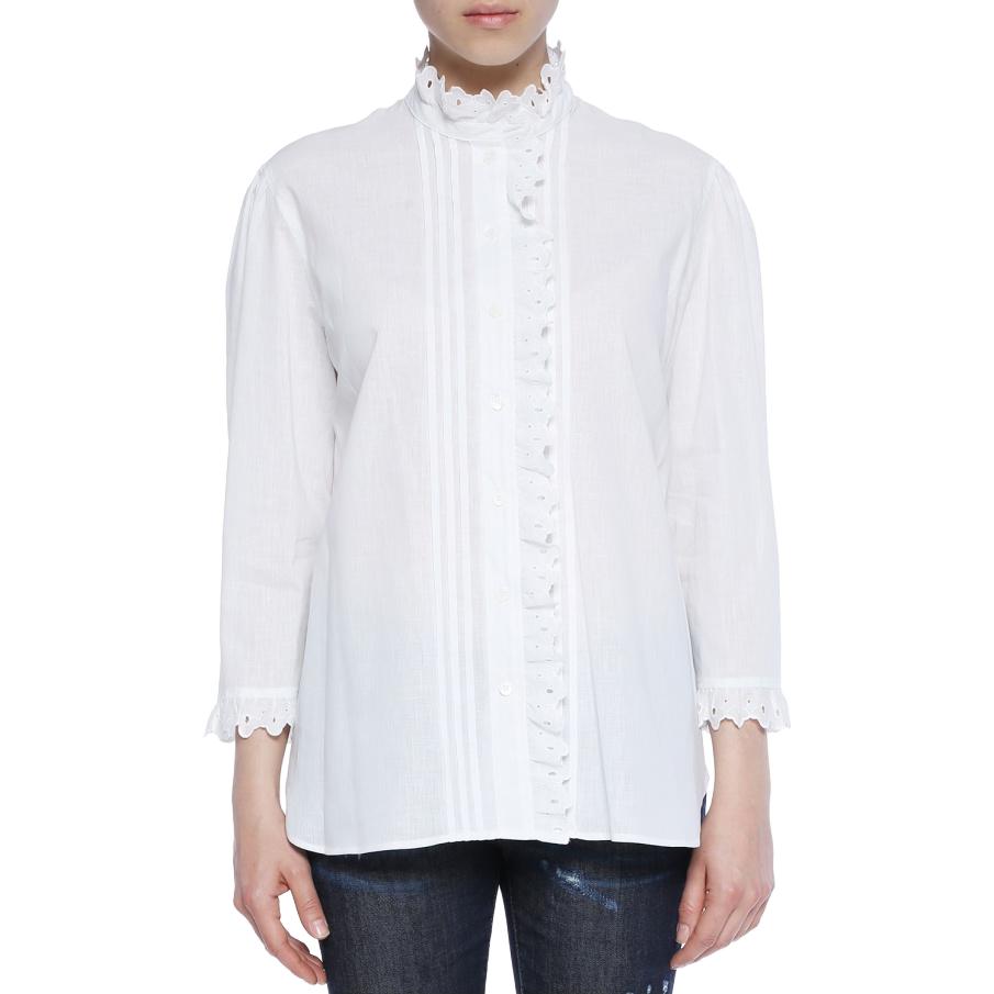 (Women) Burberry SS23  White Solid Button-Up Shirt 40533751 圖 4