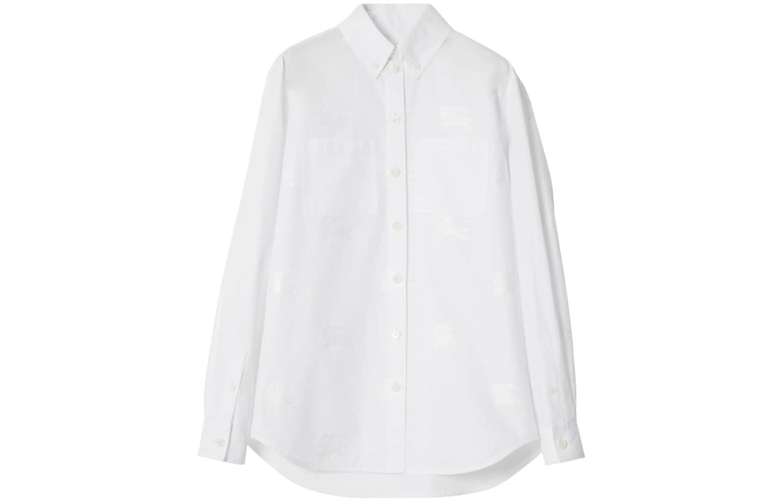 (Women) Burberry SS23  White Solid Color Single-Breasted Long Sleeve Shirt 80678481 圖 2