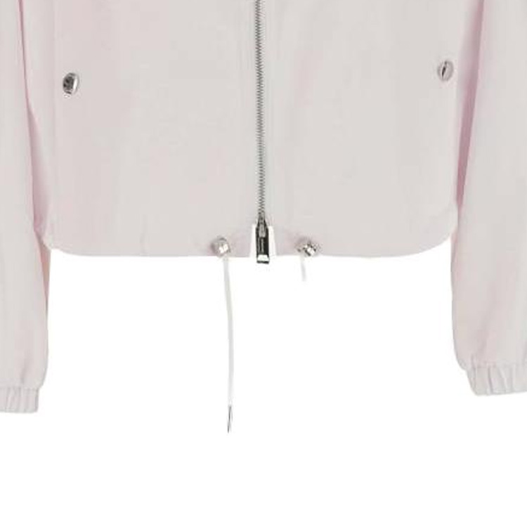 Sizing (W) 버버리 SS23 화이트 솔리드 컬러 지퍼 후드 재킷 80660831