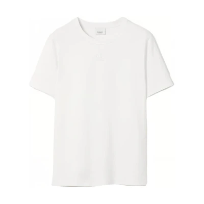 (Women) Burberry SS23 White Tee with Equestrian Knight Logo Print. 80716411