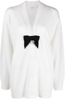 (Women) Burberry SS23 White Wool V-Neck Bow Knit Cardigan. 80671031 (Women) Burberry SS23 White Wool V-Neck Bow Knit Cardigan. 80671031