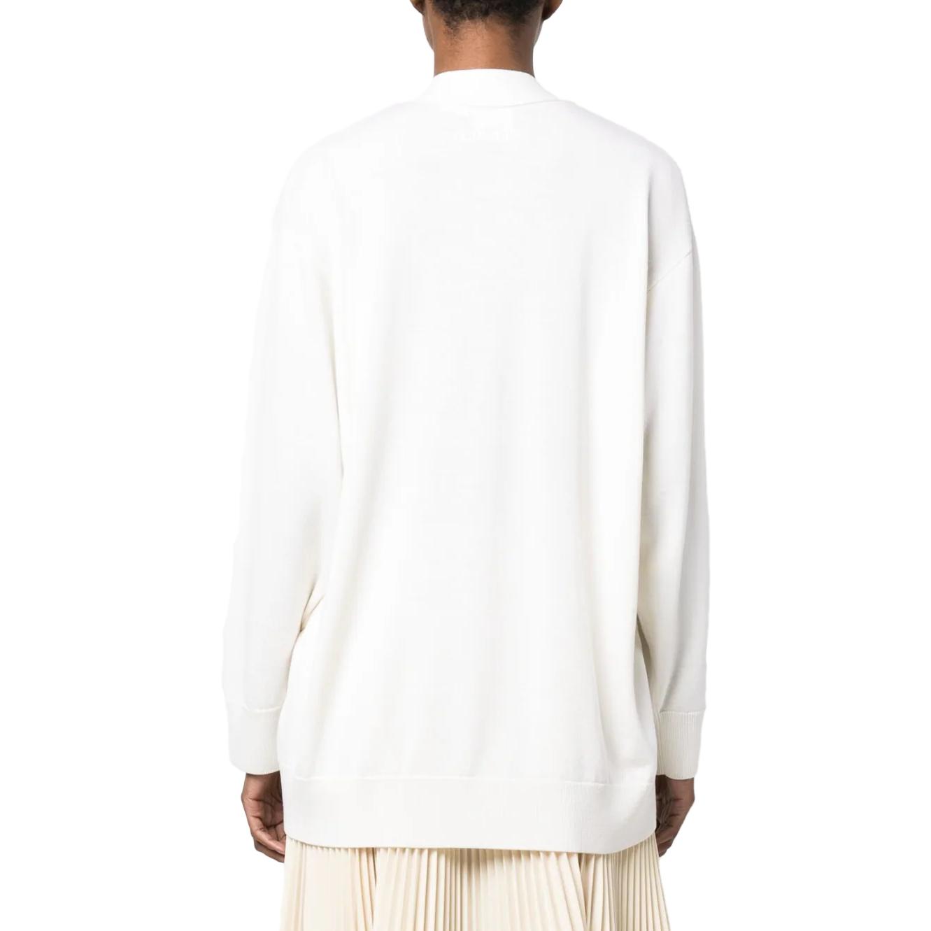 Shop (Women) Burberry SS23  White Wool V-Neck Bow Knit Cardigan. 80671031