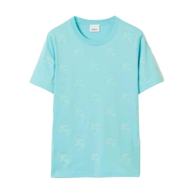 (Women) Burberry SS23 All-Over Print Short Sleeve Crew Neck T-Shirt Women Blue 80716331
