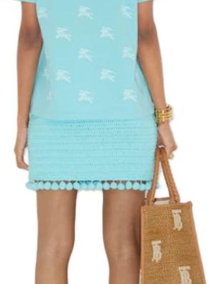 (Women) Burberry SS23 All-Over Print Short Sleeve Crew Neck T-Shirt Women Blue 80716331 Sizing (Women) Burberry SS23 All-Over Print Short Sleeve Crew Neck T-Shirt Women Blue 80716331