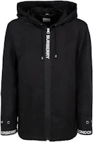 (Women) Burberry SS23 Black Letter Logo Hooded Zip Jacket 8027503 (Women) Burberry SS23 Black Letter Logo Hooded Zip Jacket 8027503